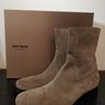 [SOLD] NMWA Buttero Grey Taupe Suede Brunello Side Zip Boots Size 40/7 US $495