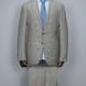 $1560 CARUSO Beige 150'S WOOL Plaid & Checks Canvas Suit 54IT 44US/UK 38X39
