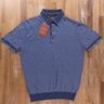 $1030 LORO PIANA blue knit silk linen mix polo shirt - Size Small - NWT