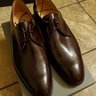 Size 11 Peal & Co (Crockett & Jones) Burgundy Shell Cordovan Plain Toe Blucher