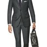 Suitsupply Sienna Dark Grey Bird’s Eye Wool Suit: 40S