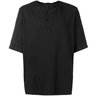SOLD❗️TRANSIT UOMO Black Linen Short Sleeve Popover Shirt M-L
