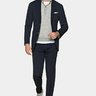 SuitSupply Navy Seersucker Havana Suit, Size 36R, Unworn