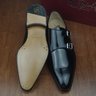SOLD! NIB FRATELLI BORGIOLI Black Patent Leather Double Monk Shoes UK8/US9