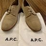 A.P.C. APC Beige Suede Leather Dress Shoes Derbies Bluchers Bucks size 42 EU (9 or 9.5 US)