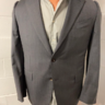 $266 NWT 56/7R  Caruso Light Grey suit
