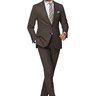Suitsupply Hartford Brown Plain Super 150s Suit: 40R