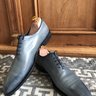 Berluti Alessandro Capri Leather Whole-Cut Oxford Shoes In Blue EU10