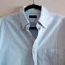 SOLD Proper Cloth Blue White University Stripe Oxford Shirt OCBD 17-32.5