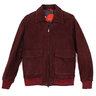 NWT $4150 ISAIA Burgundy Down-Filled Lamb Suede Leather Bomber Jacket EU Size 48