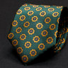 Jacquard Emerald Green Tie With Gold Floral Pattern