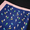 Navy Pocket Square with a Bird Pattern