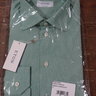 SOLD! NWT Eton Green Micro Houndstooth Check Contemporary Fit Shirt Size 16 Retail $265