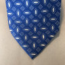 SOLD ... Charvet Blue with White Oval Pattern Silk Tie [pre-owned]