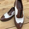 Allen Edmonds Broadstreet spectators 9D brown and white