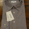 SOLD NWT Eton Contemporary Fit White/Blue/Brown Check Shirt Size 17