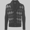 SOLD❗️Zanone Shawl-Collar Cardigan Chunky Wool Argyle Diamond IT48/M