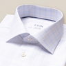 SOLD!!!  - NWT Eton Cotton-Tencel Tan Blue Overcheck Shirt Contemporary 16 / 41
