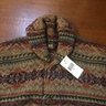 NWT RRL Ralph Lauren Fair Isle Wool Cashmere Cotton Shawl Collar Cardigan Sweater-Medium