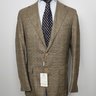 NWT ORAZIO LUCIANO TAN WINDOWPANE DECONSTRUCTED WOOL SPORT COAT EU48