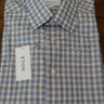 SOLD NWT Eton Contemporary Fit White/Blue/Brown Check Shirt Size 16 Retail $270