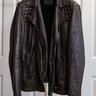 AllSaints Conroy Leather Biker Jacket Brown; Size M