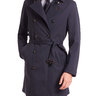 NWT PAL ZILERI DOUBLE BREASTED NAVY WOOL TRENCH COAT SIZE 42 42