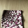 Tom Ford silk pocket square : brown, white, pink, purple