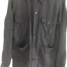 Drakes Blue Herringbone Linen Overshirt Shacket (Medium)