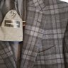 Zegna Duo Charcoal Plaid 48R/ 38R 100% Cashmere Blazer Milano Fit