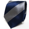 Silver and Navy Blue Tie | Men's Gray Stripe Necktie | Menswear | Suit Accessories