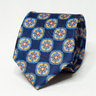 Navy Blue Silk Tie | Yellow Medallion Pattern | Men' Slim Necktie | Suit Accessories | Menswear