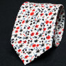 Red and White Floral Neck Tie