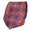 Red Diamond Pattern Necktie | Men's Medallion Print Tie | Classic Look | Vintage Vibe |