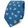 Blue Tie With Anchors | Men's Slim Neck Tie | 7 CM Wide