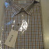 SOLD NWT Eton Contemporary Fit White/Blue/Brown Check Shirt Size 16