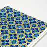 Blue Yellow Pocket Square | Men's Medallion Pattern Handkerchief | Suit Accessories