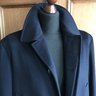 Lardini Navy Wool Cashmere Coat 48