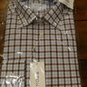 SOLD NWT Eton Contemporary Fit White/Brown/Blue Check Shirt Size 16