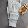 SOLD: LUXIRE Vintage Cream Birdseye Linen Trousers 31