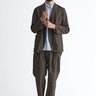 SOLD - Sage De Cret Puppytooth Linen Suit Piping Jacket Pegtop Pants Large