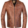 Schott 571 Unlined Cafe Racer Brown Pullup Medium Leather Jacket