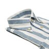 NMWA G. Inglese Size 41 Blue wide stripe linen shirt, Anacapri buttoned collar, buttoned one-piece c