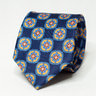 Navy Blue Silk Tie | Yellow Medallion Pattern | Men' Slim Necktie | Suit Accessories