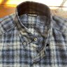 Tom Ford Blue & Grey Check Flannel Button Down Shirt: 42 16 1/2