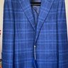 NWT SUITSUPPLY JORT BLUE CHECK WOOL AND CASHMERE BLAZER - SIZE 36R