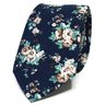 Navy Tie With Flowers | Men's Floral Pattern Necktie | 6.5CM Wide | Dapper Style