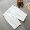 SOLD: LUXIRE 13oz White Linen Summer Tailored Dress Shorts 30