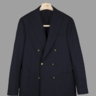 SOLD Drake's Navy Hopsack Wool Gold Button Double-Breasted Blazer (40R)