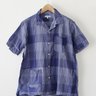 * SOLD * Engineered Garments Camp Shirt Blue Check Size Large, BNWT